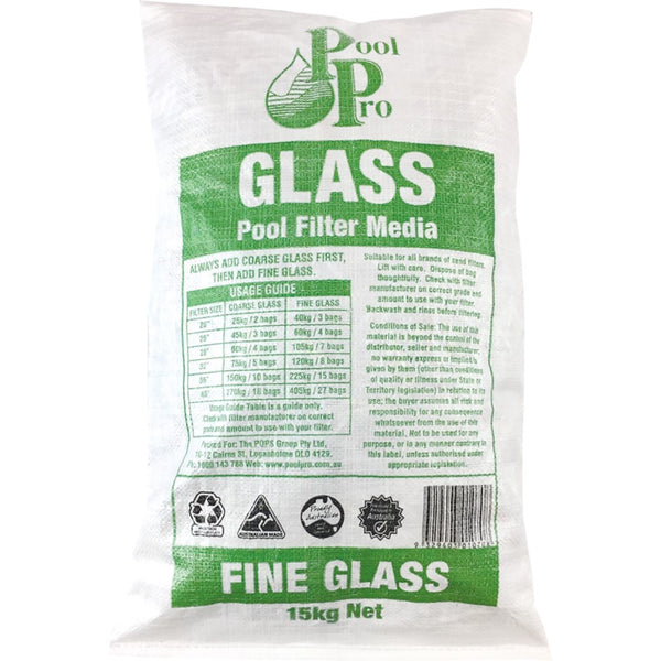 POOL PRO FILTER GLASS MEDIA COURSE 15KG – Dalby Pools and Spas